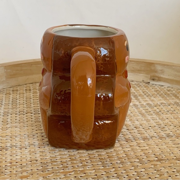 Christmas Gingerbread Man Wink Ceramic Mug - Brown and Red - Picture 2 of 6